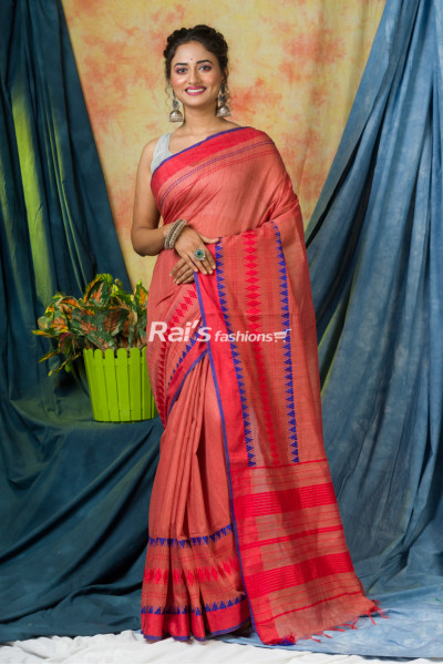 Handloom Dupion Silk Saree With Fine Weaving Border Work (KR237)